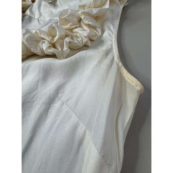 J.Crew 100% Silk Annalise Ruffle Top 4 Ivory Quiet Luxury Preppy Old Money - Picture 9 of 12